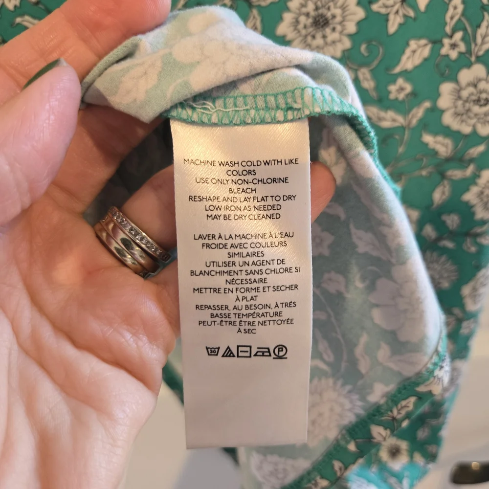 Free People It Feels Right Sarong Skirt Green Floral Midi Knot Front Slit Size M - Picture 6 of 8